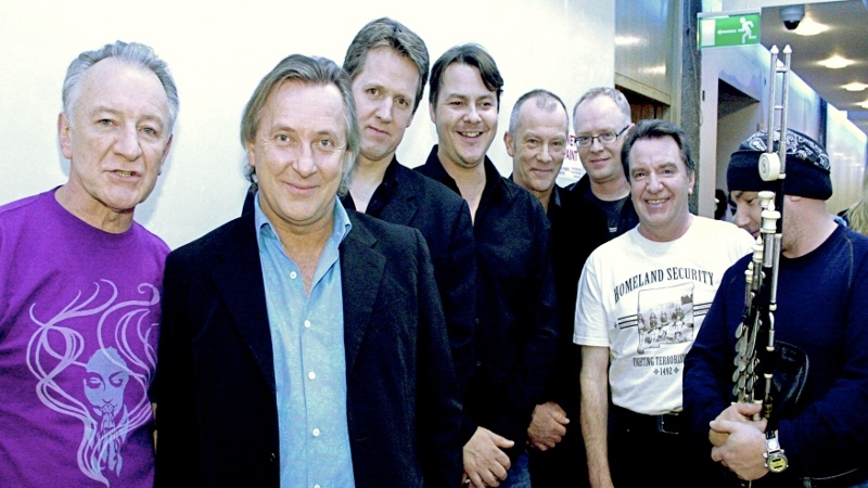 Hearts beating again. Left to right: Donal Lunny, Noel Eccles, Anto Drennan, Graham Henderson, Keith Donald, Liam Bradley, Eoghan O'Neill and Davy Spillane