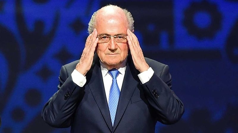 Blatter is banned from all football activity but still has a huge following on Twitter