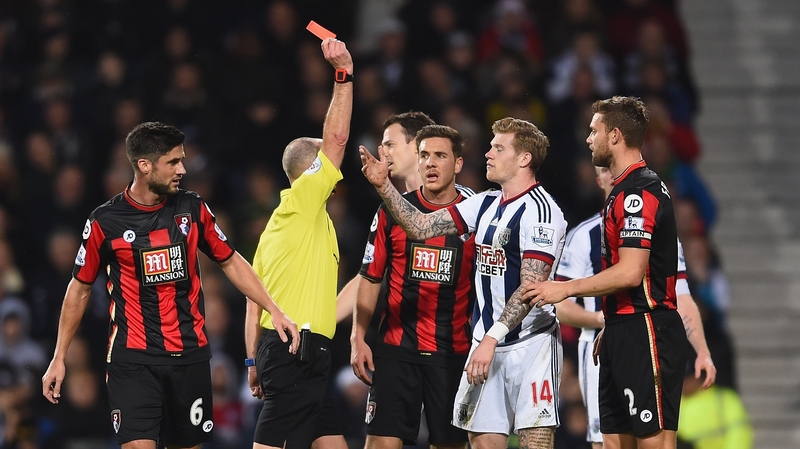 James McClean was sent off against Bournemouth