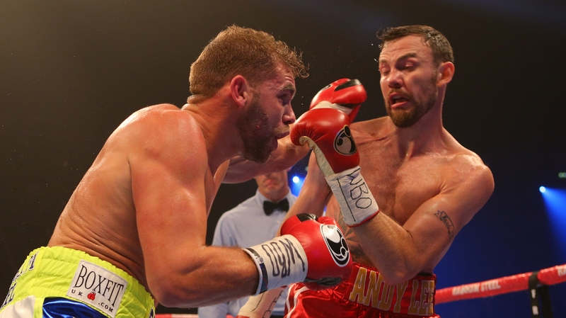 Billy Joe Saunders (L) won his title from Andy Lee last December