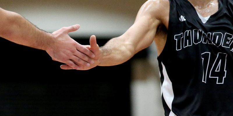 Thunder's Isaac Westbrooks celebrates a free throw