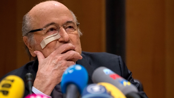 Sepp Blatter - sporting a plaster that brings to mind the rapper Nelly