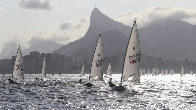 Competitors at the Copa Brasil Olympic trial regatta