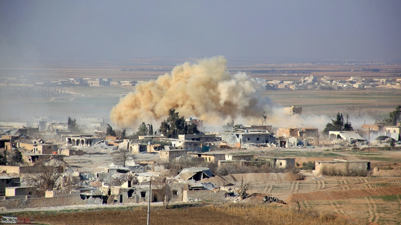 Northern Syrian city of Aleppo was hit by Government airstrikes yesterday