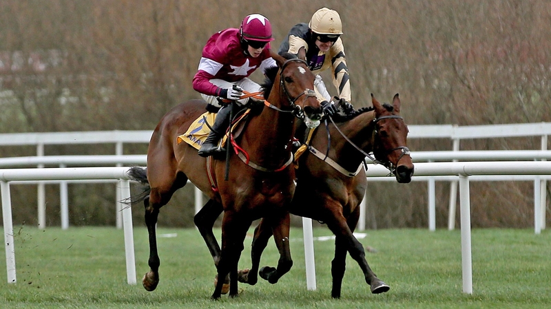 Identity Thief (maroon silks) will step up in grade on his next start