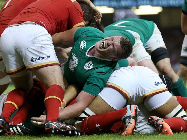 Ireland’s Jack McGrath under pressure against Wales in a World Cup warm-up clash