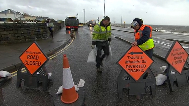 Roads at Salthill Promenade were closed this afternoon