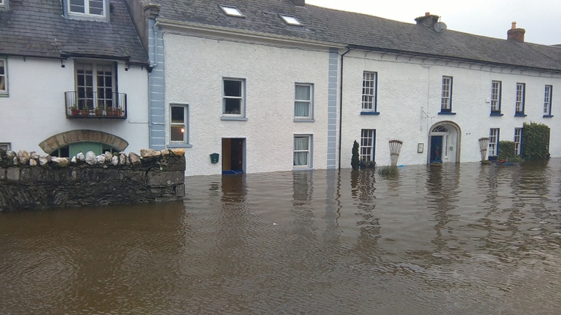 Inistioge village in Co Kilkenny was inundated with water