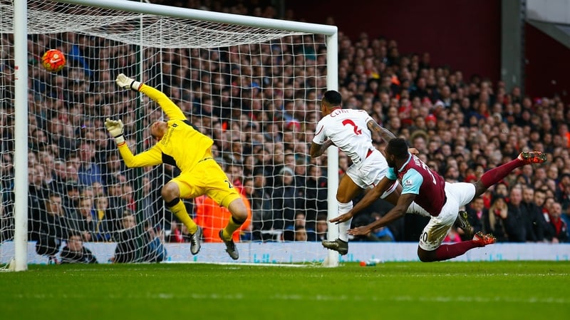 Michail Antonio fired West Ham ahead in their win over visiting Liverpool