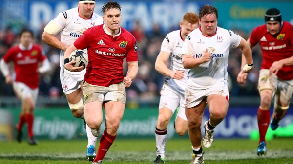 Munster's Rory Scannell makes a break against Ulster
