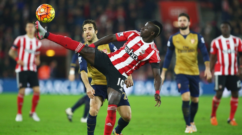 Mane in action for the Saints against Arsenal prior to his demotion to the bench