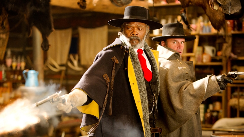 Samuel L Jackson and Walton Goggins in The Hateful Eight.