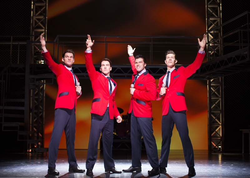 Sam Ferriday, Matt Corner, Stephen Webb and Lewis Griffiths in Jersey Boys. Pic: Helen Maybanks