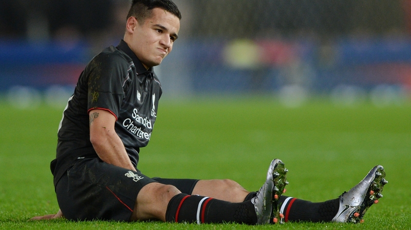 Philippe Coutinho pulled his hamstring in the first half