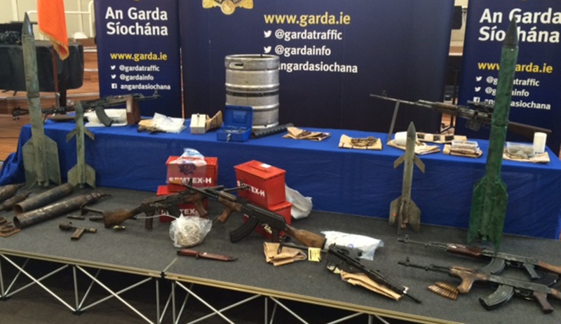 The firearms and explosives were found in searches all over the country