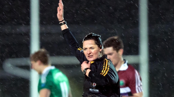 Maggie Farrelly took charge of the Fermanagh v St Mary's tie