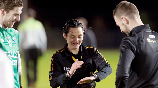 Maggie Farrelly pictured at the coin toss before the game