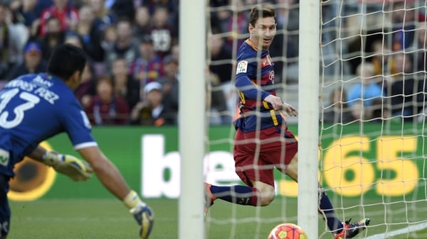Messi scores against Granada on his way to a first hat-trick in ten months
