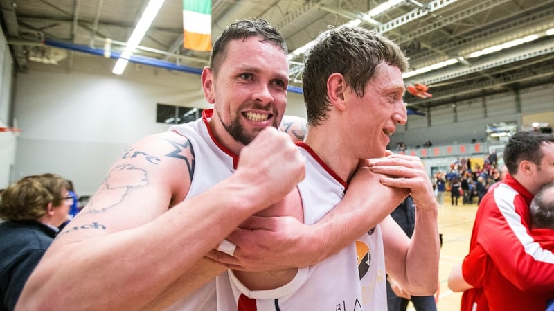 Templeogue's Jason Killeen and Conor Grace celebrate after the game