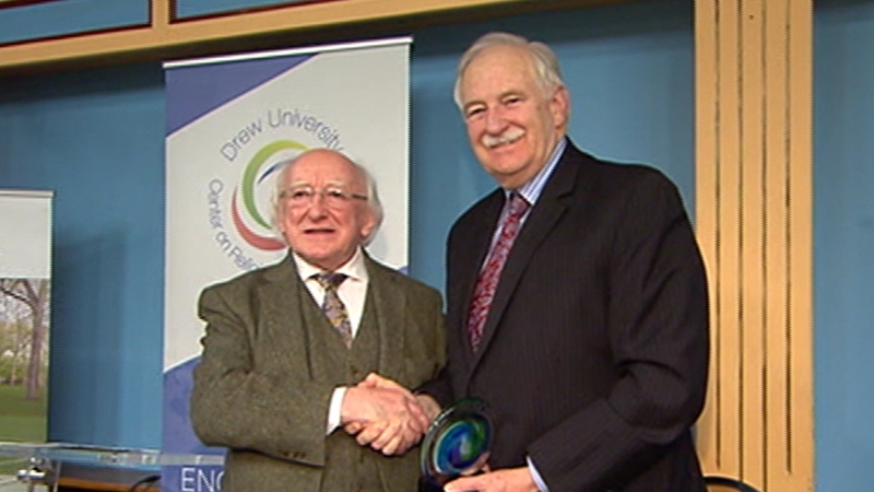 President Michael D Higgins paid tribute to Bruce Morrison at the ceremony this evening