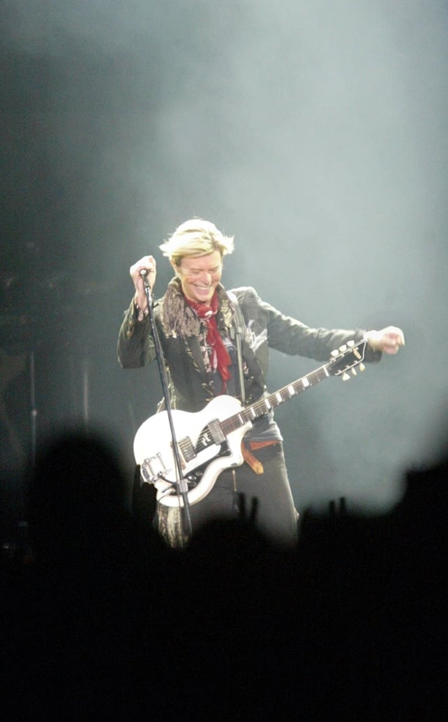 David Bowie rocking out in 2003