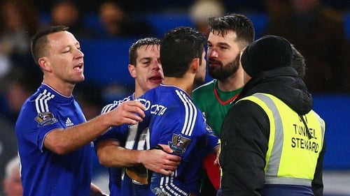 Diego Costa and Boaz Myhill get to know each other