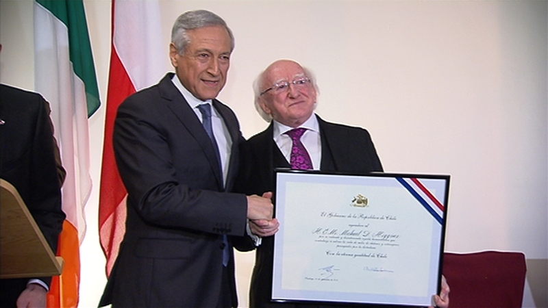 President Michael D Higgins received the honour at a ceremony at Trinity College