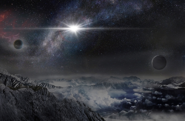 An artist's impression of supernova ASASSN-15lh as it would appear from an exoplanet 10,000 light years away