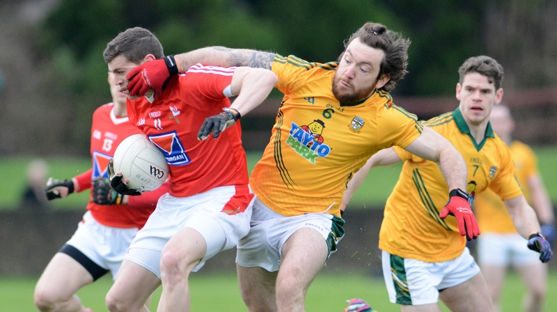 Louth's Conal McKeever and Mickey Burke of Meath