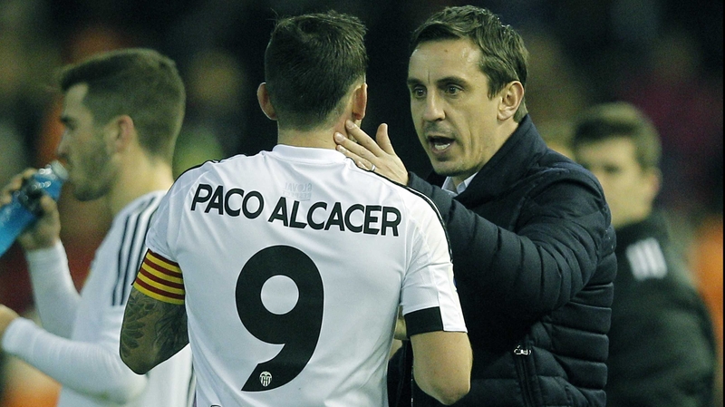 Gary Neville's Valencia were held at the Mestalla