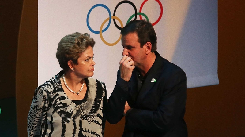 Brazilian President Dilma Rousseff and Rio mayor Eduardo Paes