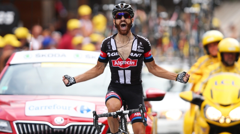 Simon Geschke wins a stage of the 2015 Tour de France for Team Giant-Alpecin