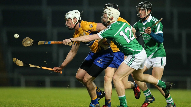 Limerick's Cian Lynch tackles Conor Cleary of Clare