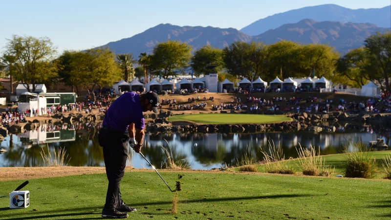 Andrew Loupe tees off at the 17th