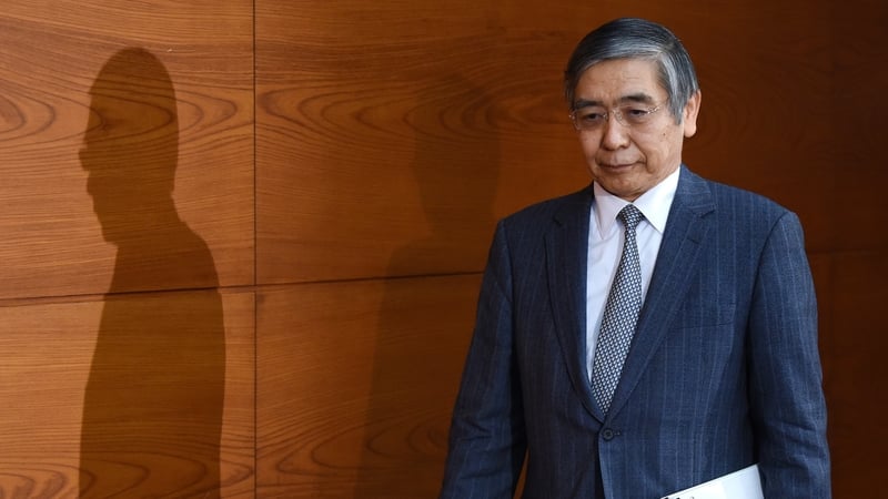Bank of Japan Governor Haruhiko Kuroda said overseas risks have subsided somewhat