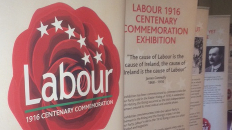 Labour’s event looked towards the Easter 1916 centenary. James Connolly featured heavily in the party’s 1916 commemoration exhibition