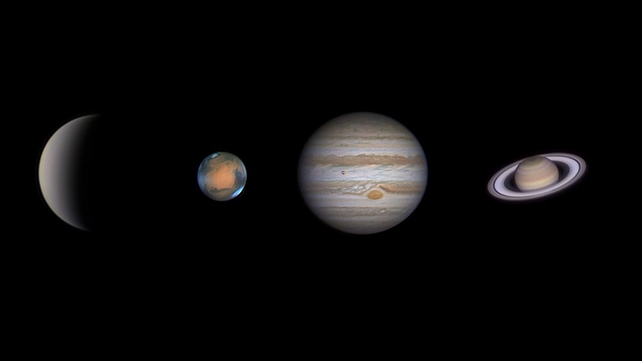 Four Planets: Venus, Mars, Jupiter and Saturn pictured by John McKeon in Swords, Co Dublin
