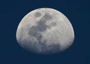 Blue Sky Moon: This image taken in Monasterevin, Co Kildare shows the moon rising from shadow through the blue sky of day. (Pic: Michael O'Connell)