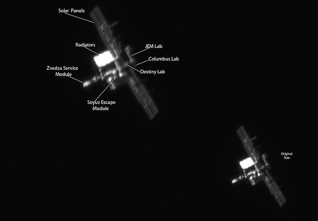 International Space Station: This image was taken in a back garden in Balbriggan, Co Dublin by Carl O'Beirne