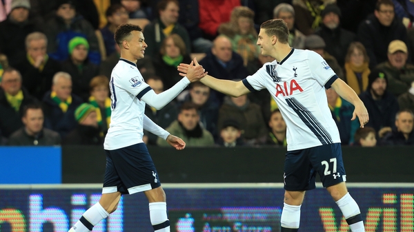 Kevin Wimmer (r) has completed his move to Stoke City