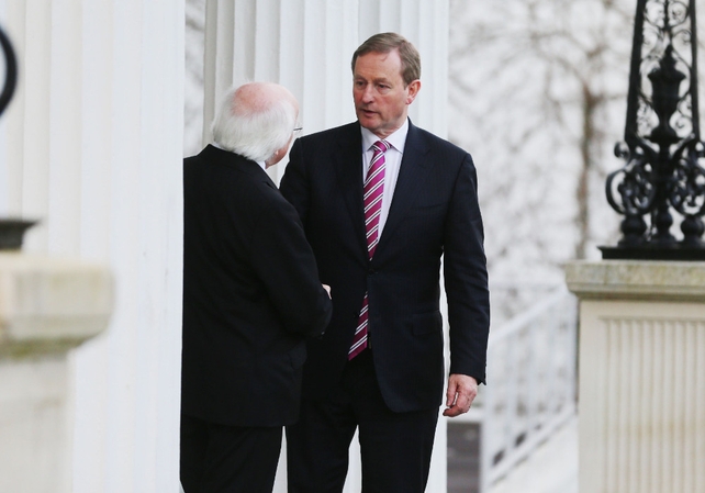 So long, farewell: Enda Kenny leaves Áras an Uachtaráin after the dissolution of the 31st Dáíl