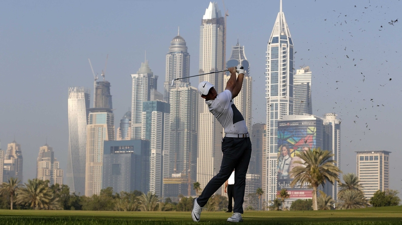 Rory McIlroy is chasing his third victory at the Omega Dubai Desert Classic