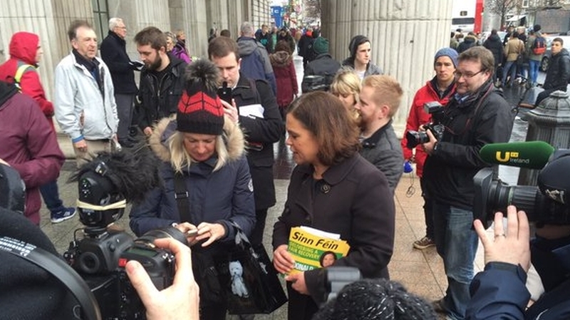 Sinn Féin's Mary Lou McDonald begins canvassing on O'Connell Street in Dublin