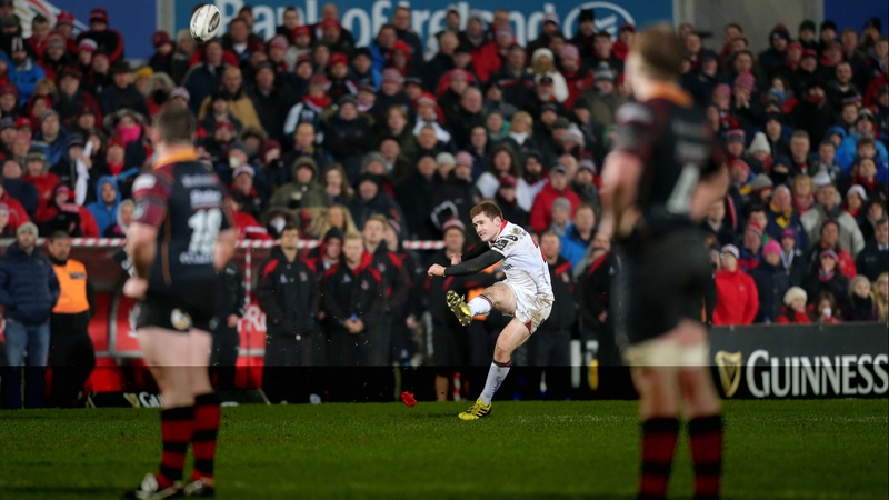 Paddy Jackson kicks the winning penalty late on