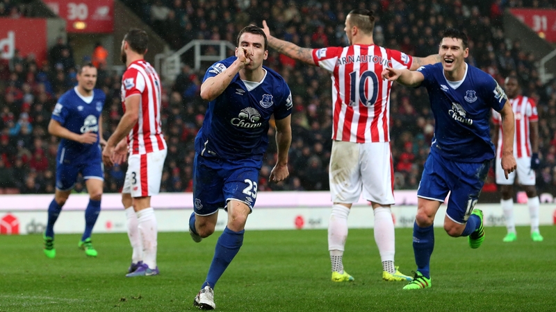 Seamus Coleman celebrates last night's arrival of his baby daughter