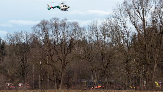 Rescue workers remain at the scene