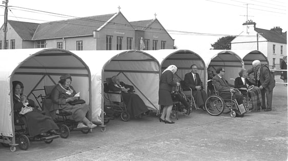 Pilgrims at Knock Shrine in 1970