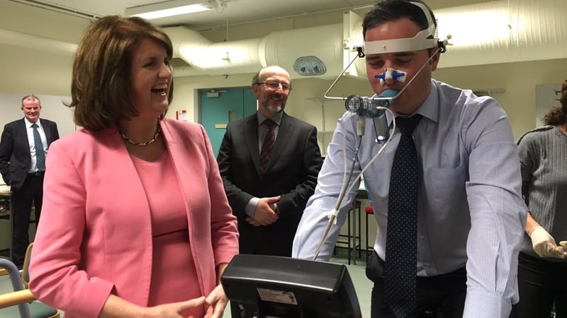 Labour's Joan Burton and John Lyons pictured at Dublin City University