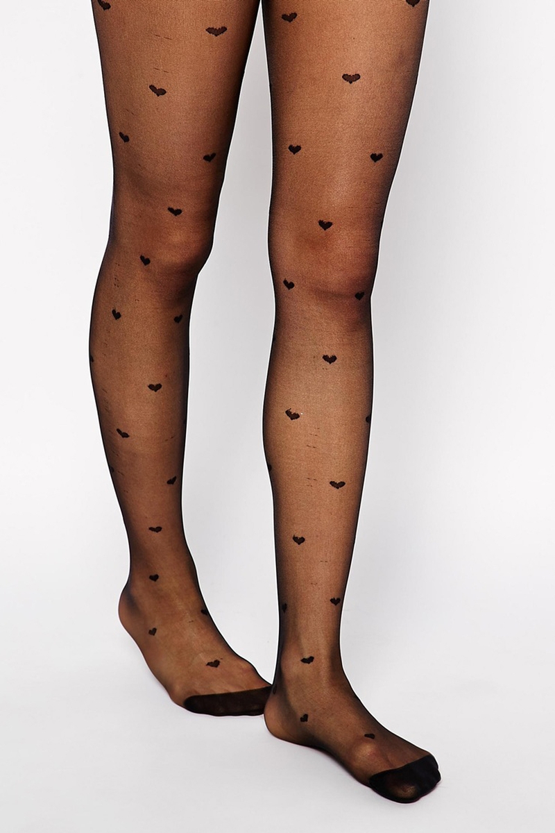 20 Denier All Over Heart Design Tights €11.17 at Asos