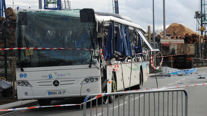 The bus was carrying about 17 people when it crashed near Rochefort